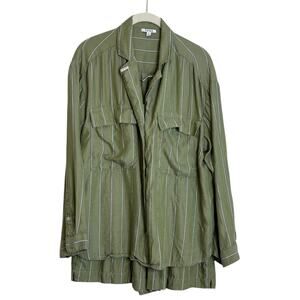 Pistola Womens Pajama Shorts Set Striped Lyocell Green Size Small